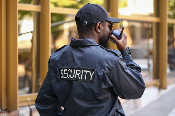 Home Emergency security guard responding quickly to a security incident